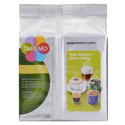 Artikelbild 5 für TASSIMO JACOBS ESPRESSO CLASSICO Kaffeediscs, Arabica- und Robustabohnen kräftig, 16 Stück, Artikelnummer 971465