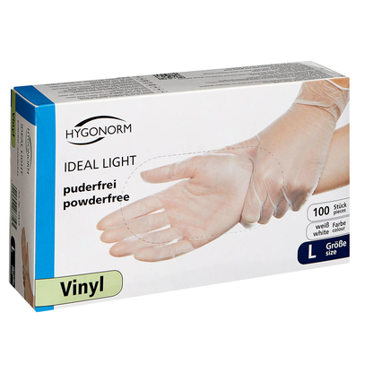Artikelbild für HYGONORM unisex Einmalhandschuhe IDEAL LIGHT weiß Größe L, 100 St., Artikelnummer 195632