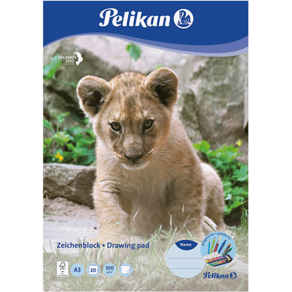 Artikelbild 3 für Pelikan Zeichenblock Zoo DIN A3 100 g/qm, 20 Blatt, 1 Block, Artikelnummer 612958