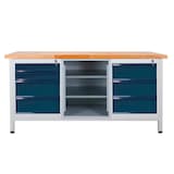 Artikelbild 1 für ADB Werkbank lichtgrau, anthrazitgrau 7 Schubladen 170,0 x 60,0 x 84,0 cm, Artikelnummer 205019