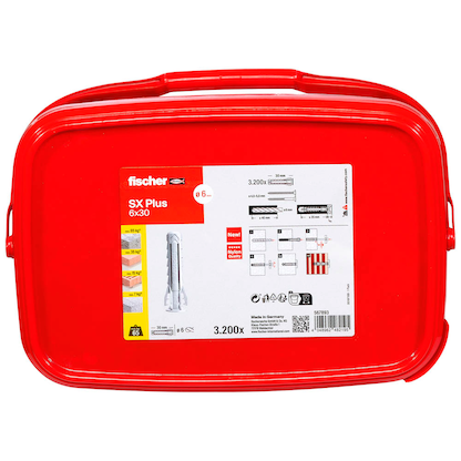Artikelbild 3 für fischer SX Plus 6x30 im Eimer 567893 Spreizdübel Ø 6 mm x 30 mm, 3.200 St., Artikelnummer 480796