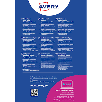 Artikelbild 4 für AVERY Zweckform Namensetiketten L4784-20 weiß 63,5 x 29,6 mm, 20 Blatt, Artikelnummer 585372