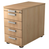 Artikelbild 1 für HAMMERBACHER Akandia Standcontainer eiche 5 Auszüge Stahl-Relinggriff silber 42,8 x 80,0 x 72,0 - 76,0 cm, Artikelnummer 625956