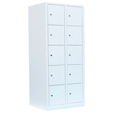 Artikelbild 1 für LÜLLMANN Schließfachschrank signalweiß 523527, 10 Schließfächer 80,0 x 50,0 x 180,0 cm, Artikelnummer 831368