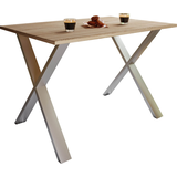 Artikelbild 1 für VCM my home Esstisch Xona sonoma-eiche rechteckig, U-Fuß silber, 80,0 x 50,0 x 76,0 cm, Artikelnummer 526147