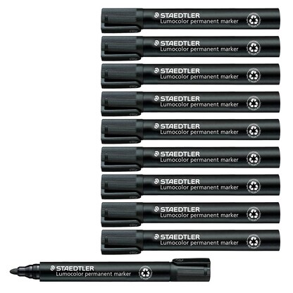 Artikelbild für STAEDTLER Lumocolor Permanentmarker schwarz 2,0 mm, 10 St., Artikelnummer 455329