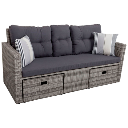 Artikelbild für Garden Pleasure Loungesofa VALETTA, hellgrau Kunststoff, Metall, 7-teilig, Artikelnummer 673386