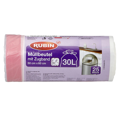 Artikelbild 2 für RUBIN Müllbeutel 30,0 l rot, 25 St., Artikelnummer 213011