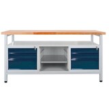 Artikelbild 1 für ADB Werkbank lichtgrau, anthrazitgrau 6 Schubladen 170,0 x 60,0 x 84,0 cm, Artikelnummer 205027