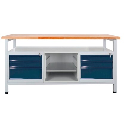 Artikelbild für ADB Werkbank lichtgrau, anthrazitgrau 6 Schubladen 170,0 x 60,0 x 84,0 cm, Artikelnummer 205027