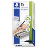 Artikelbild 1 für STAEDTLER Lumocolor Folienstifte schwarz 0,6 mm permanent, 10 St., Artikelnummer 147801