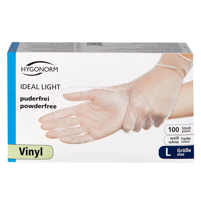 Artikelbild 5 für HYGONORM unisex Einmalhandschuhe IDEAL LIGHT weiß Größe L, 100 St., Artikelnummer 195632