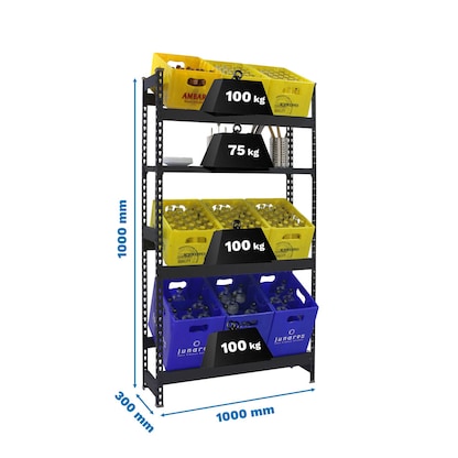 Artikelbild 2 für Simonrack Getränkekistenregal SIMONBOTTLE 8425437129674 anthrazit 100,0 x 30,0 x 180,0 cm, Artikelnummer 357958