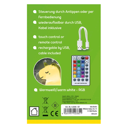 Artikelbild 9 für Idena Einhorn LED Nachtlicht weiß, 1 St., Artikelnummer 641349