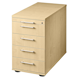 Artikelbild 1 für HAMMERBACHER Orbis Standcontainer ahorn 5 Auszüge Kunststoff-Relinggriff silber 42,8 x 80,0 x 72,0 - 76,0 cm, Artikelnummer 373886