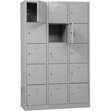 Artikelbild 1 für Gürkan Schließfachschrank lichtgrau 106975, 15 Schließfächer 119,0 x 45,0 x 190,0 cm, Artikelnummer 560969