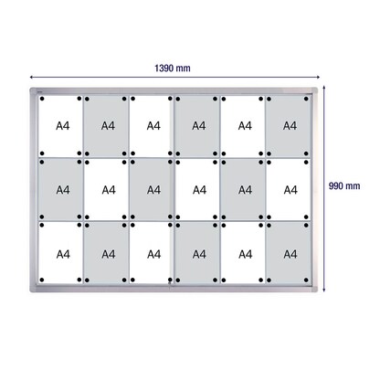 Artikelbild 7 für FRANKEN Schaukasten PRO silber 18x DIN A4 139,0 x 4,6 x 99,0 cm, 1 St., Artikelnummer 534859