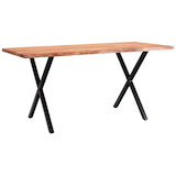 Artikelbild 1 für WOHNLING Esstisch akazie rechteckig, X-Fuß-Gestell schwarz, 120,0 x 60,0 x 76,0 cm, Artikelnummer 402158