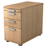 Artikelbild 1 für HAMMERBACHER Akandia Standcontainer eiche 4 Auszüge Stahl-Relinggriff silber 42,8 x 80,0 x 72,0 - 76,0 cm, Artikelnummer 626034