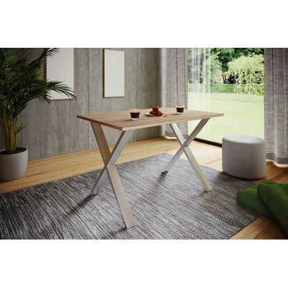 Artikelbild 3 für VCM my home Esstisch Xona sonoma-eiche rechteckig, U-Fuß silber, 80,0 x 50,0 x 76,0 cm, Artikelnummer 526147