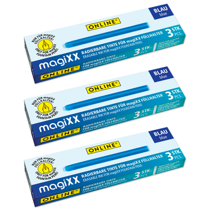 Artikelbild für ONLINE® Tintenpatronen für Füller magiXX blau, 3x 3 St., Artikelnummer 709236