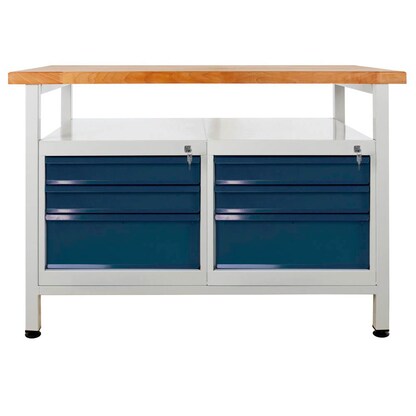 Artikelbild für ADB Werkbank lichtgrau, anthrazitgrau 6 Schubladen 120,0 x 60,0 x 84,0 cm, Artikelnummer 204788