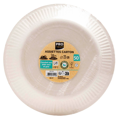 Artikelbild für PROnappe Pappteller weiß 23,0 x 23,0 cm, 50 St., Artikelnummer 344998