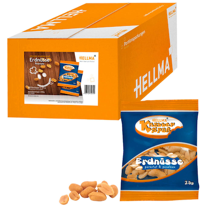 Artikelbild für HELLMA Knabberspaß Erdnüsse 100x 25,0 g, Artikelnummer 257941
