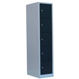 Artikelbild 1 für LÜLLMANN Schließfachschrank anthrazit, lichtgrau 523518, 5 Schließfächer 41,5 x 50,0 x 180,0 cm, Artikelnummer 831490