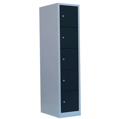 Artikelbild für LÜLLMANN Schließfachschrank anthrazit, lichtgrau 523518, 5 Schließfächer 41,5 x 50,0 x 180,0 cm, Artikelnummer 831490