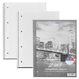 Artikelbild 1 für TOPPOINT Collegeblock 2 in 1 liniert und kariert DIN A4 Innen- und Außenrand, 1 Block, Artikelnummer 884294