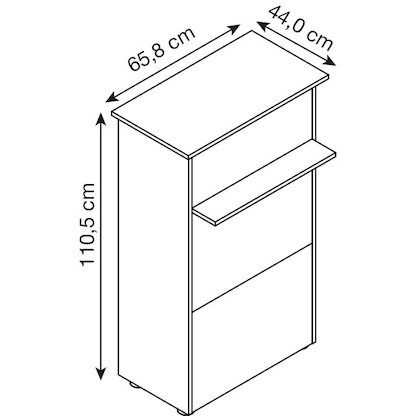 Artikelbild 2 für MÖBELPARTNER Empfangstheke gerade, artisan-eiche, schwarz 65,8 x 44,0 x 110,5 cm, Artikelnummer 172862