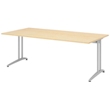 Artikelbild 1 für HAMMERBACHER Altus Schreibtisch ahorn rechteckig, C-Fuß-Gestell silber 200,0 x 100,0 cm, Artikelnummer 629651