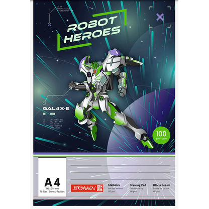 Artikelbild 2 für BRUNNEN Malblock ROBOT HEROES DIN A4 100 g/qm, 75 Blatt, 1 St., Artikelnummer 689848