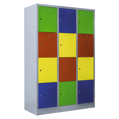 Artikelbild für ClassiX Schließfachschrank lichtgrau, bunt X-523432, 12 Schließfächer 118,5 x 50,0 x 180,0 cm, Artikelnummer 831375
