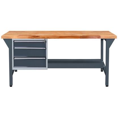 Artikelbild für ADB Werkbank anthrazitgrau, lichtgrau 3 Schubladen 150,0 x 75,0 x 85,0 cm, Artikelnummer 204809