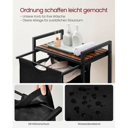 Artikelbild 5 für VASAGLE Wäschekorb braun, schwarz, 1 St., Artikelnummer 438859