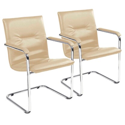 Artikelbild für Nowy Styl Besucherstühle Rumba RUMBA CHROM V46 beige Kunstleder, 2 St., Artikelnummer 953059