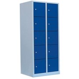 Artikelbild 1 für LÜLLMANN Schließfachschrank lichtgrau, enzianblau 523521, 10 Schließfächer 80,0 x 50,0 x 180,0 cm, Artikelnummer 831394