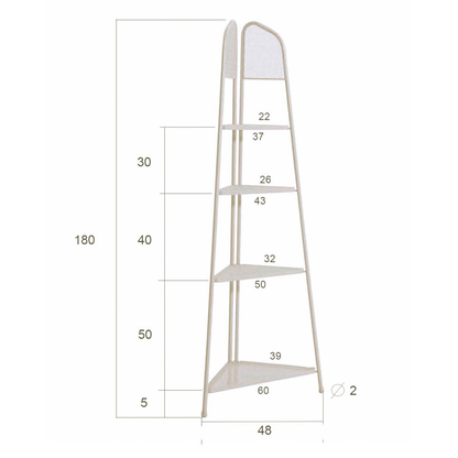 Artikelbild 2 für Eckregal Ekko beige 48,0 x 27,0 x 180,0 cm, 1 St., Artikelnummer 285363