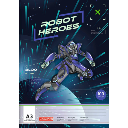 Artikelbild 2 für BRUNNEN Malblock ROBOT HEROES DIN A3 100 g/qm, 20 Blatt, 1 St., Artikelnummer 689867
