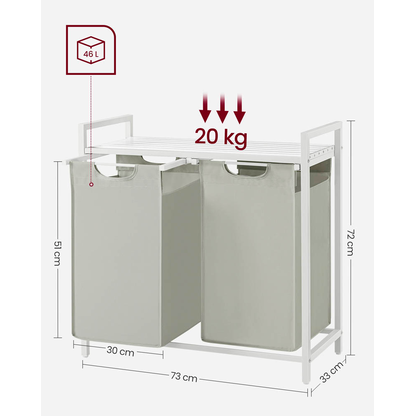 Artikelbild 9 für VASAGLE Wäschesortierer weiß, 1 St., Artikelnummer 438709