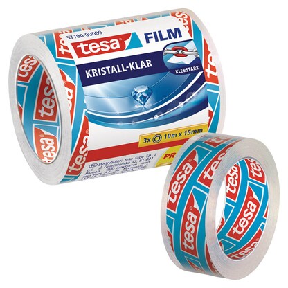 Artikelbild für tesa KRISTALL-KLAR Klebefilm transparent 15,0 mm x 10,0 m 3 Rollen, Artikelnummer 812008