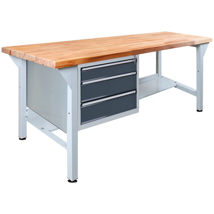 Artikelbild 2 für ADB Werkbank lichtgrau, anthrazitgrau 3 Schubladen 150,0 x 75,0 x 85,0 cm, Artikelnummer 204569