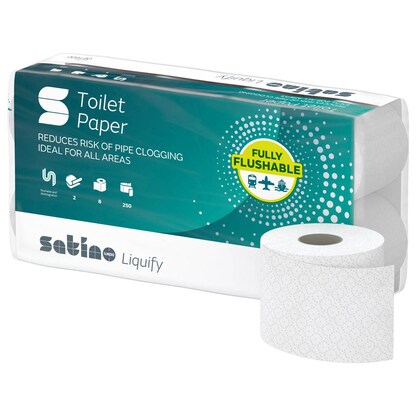 Artikelbild für wepa Toilettenpapier liquify 2-lagig Recyclingpapier, 8 Rollen, Artikelnummer 173957