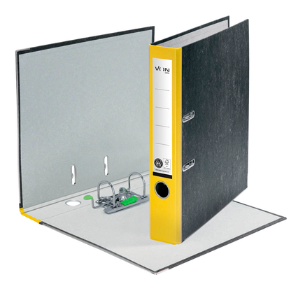 Artikelbild 2 für VON LEITZ Ordner gelb mamoriert Karton 5,0 cm DIN A4, 1 St., Artikelnummer 635629