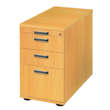 Artikelbild 1 für HAMMERBACHER Haziender Standcontainer buche 4 Auszüge Kunststoff-Relinggriff silber 42,8 x 80,0 x 72,0 - 76,0 cm, Artikelnummer 836411