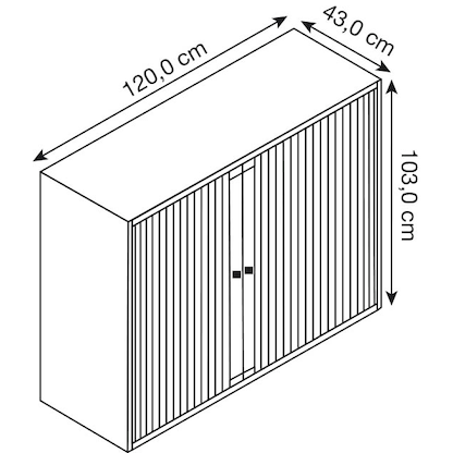Artikelbild 2 für BISLEY Rollladenschrank lichtgrau 2 Fachböden 120,0 x 43,0 x 103,0 cm, Artikelnummer 924191
