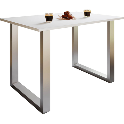 Artikelbild für VCM my home Esstisch Xona weiß quadratisch, U-Fuß silber, 80,0 x 80,0 x 76,0 cm, Artikelnummer 390472