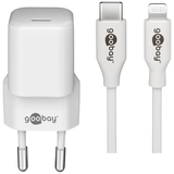 Artikelbild 1 für goobay Ladekabel mit Adapter weiß, Kabellänge: 1,0 m, 20 Watt, Artikelnummer 788577